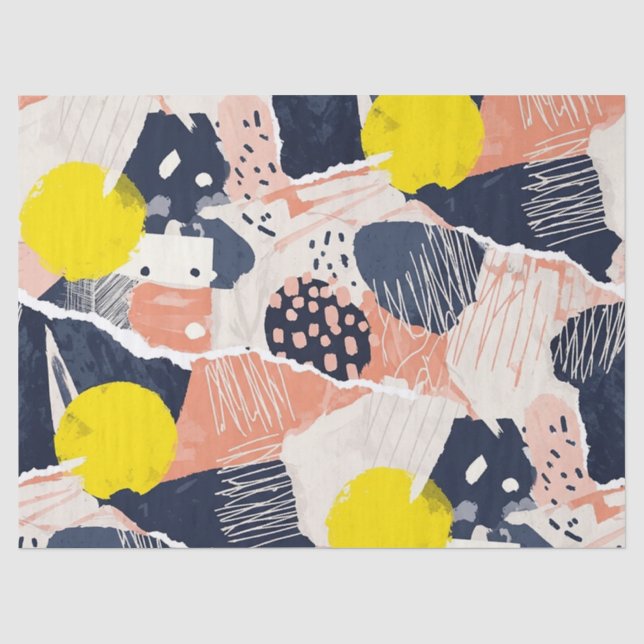 Retro Abstract Brushstroke (4) Tissue Paper (Front)