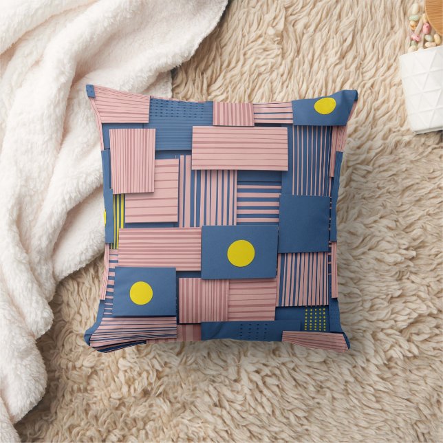 Retro Abstract Brushstroke (5) Cushion (Blanket)