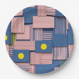 Retro Abstract Brushstroke (5) Paper Plate