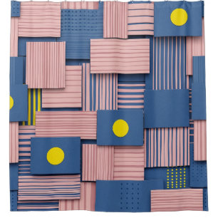 Retro Abstract Brushstroke (5) Shower Curtain