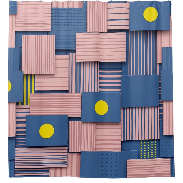 Retro Abstract Brushstroke (5) Shower Curtain (Front)