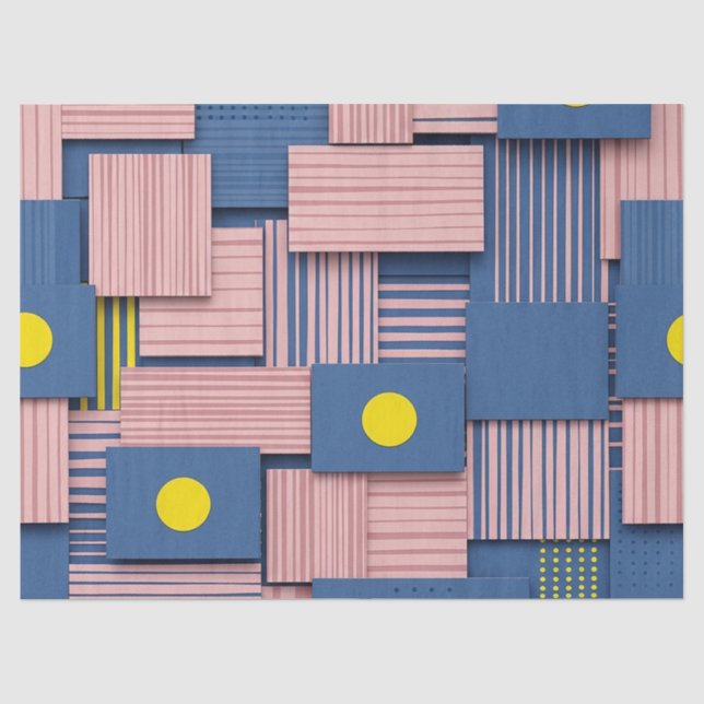 Retro Abstract Brushstroke (5) Tissue Paper (Front)