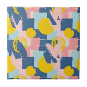 Retro Abstract Brushstroke (6) Ceramic Tile