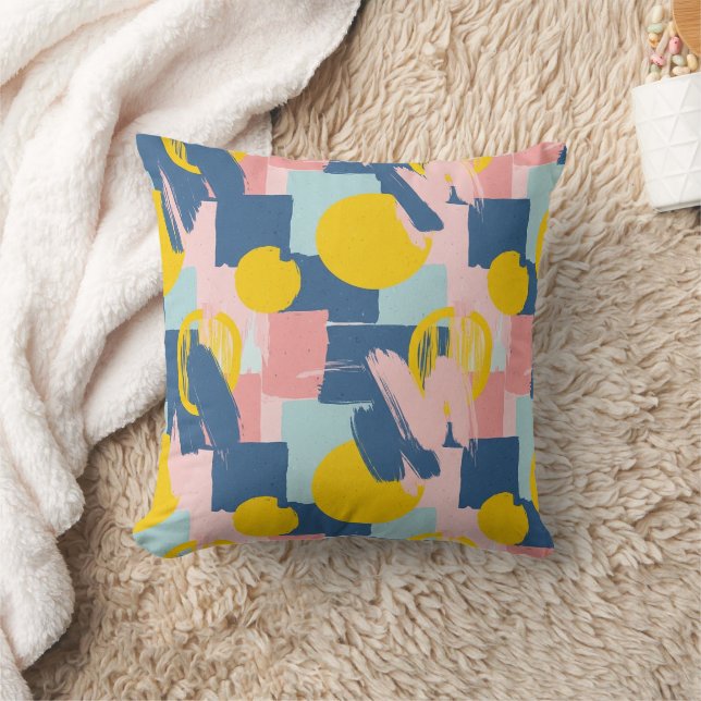 Retro Abstract Brushstroke (6) Cushion (Blanket)