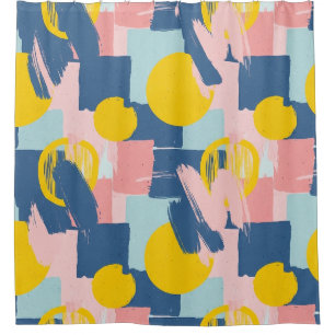 Retro Abstract Brushstroke (6) Shower Curtain