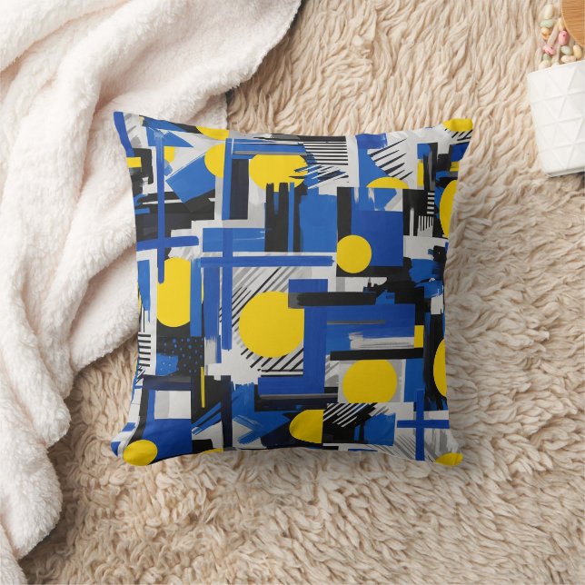 Retro Abstract Brushstroke (7) Cushion (Blanket)