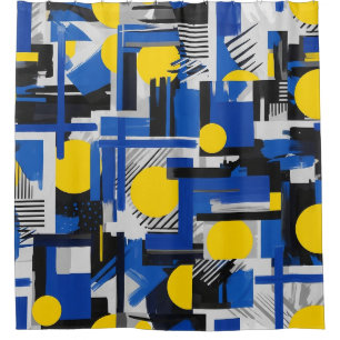 Retro Abstract Brushstroke (7) Shower Curtain
