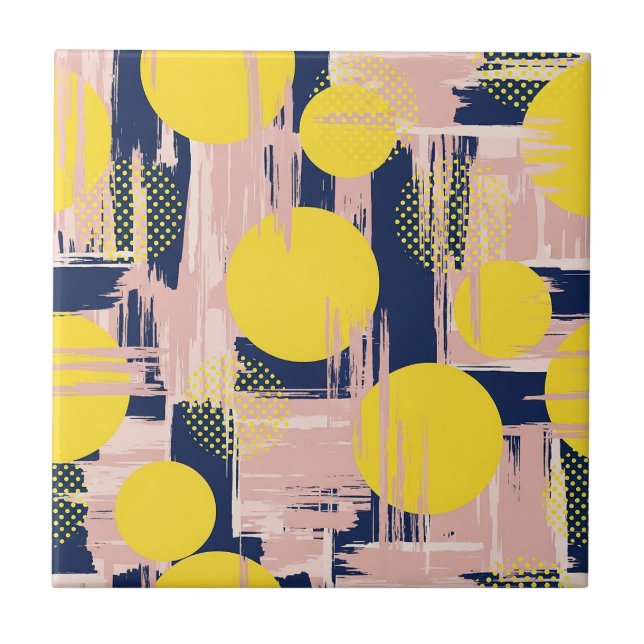 Retro Abstract Brushstroke (8) Ceramic Tile (Front)