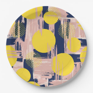 Retro Abstract Brushstroke (8) Paper Plate