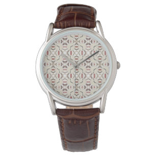 Retro abstract clock pattern watch