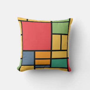 Retro abstract colour composition cushion