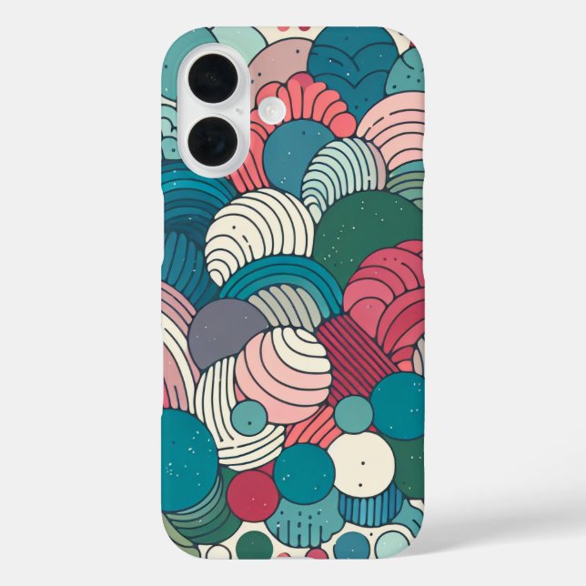 Retro abstract colour palett turquoise pattern Case-Mate iPhone case (Back)
