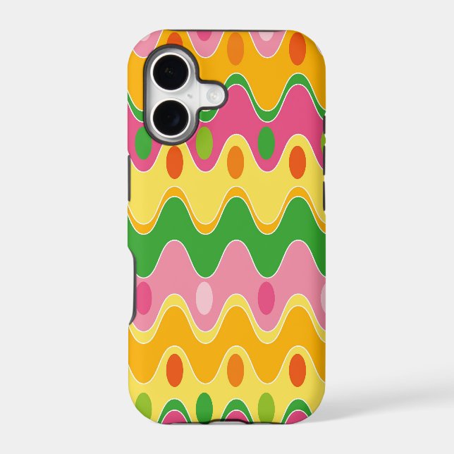 Retro Abstract Colourful Zig Zag Mod Phone Case (Back)