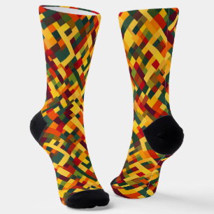 Retro Abstract Colours Pattern Socks