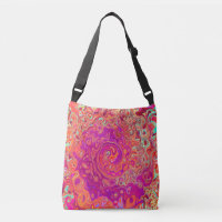 Retro Abstract Coral and Purple Marble Swirl