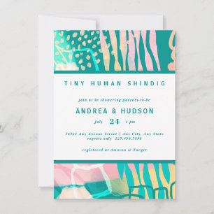Retro Abstract   Couples Baby Shower Invitation