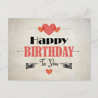 Retro Abstract Cream Birthday Card
