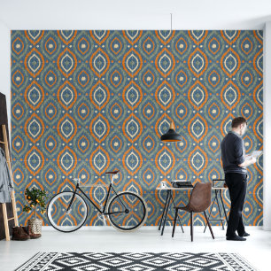 Retro abstract design in Ikat navajo style. Wallpaper