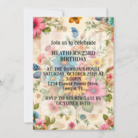 Retro Abstract Flower Art Birthday Party