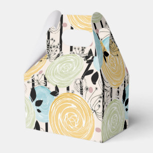 Retro, abstract flowers favour box