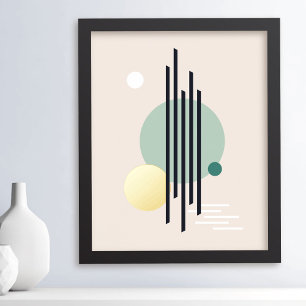 Retro abstract geometric art foil prints