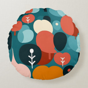 Retro Abstract Geometric Throw Pillow