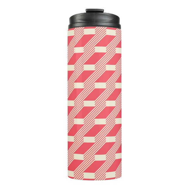 Retro Abstract Geometric, Vintage Stairs. Thermal Tumbler (Front)