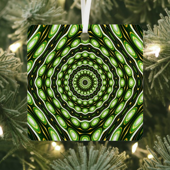 Retro Abstract Green Pattern Metal Tree Decoration (Insitu)