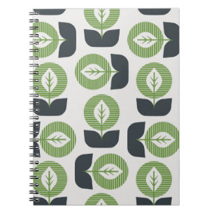 Retro Abstract Leaves: Seamless Vintage Style Notebook