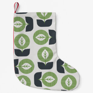 Retro Abstract Leaves: Seamless Vintage Style Small Christmas Stocking