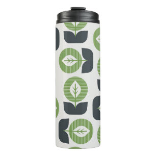 Retro Abstract Leaves: Seamless Vintage Style Thermal Tumbler
