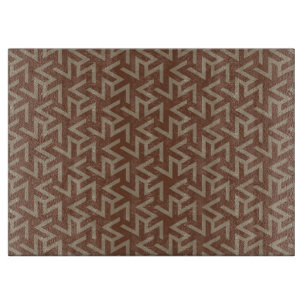 Retro Abstract Mid-Century Modern Pattern in Brown Cutting Board