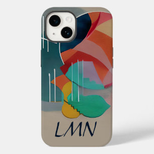 Retro abstract minimalist art monogram Case-Mate iPhone 14 case
