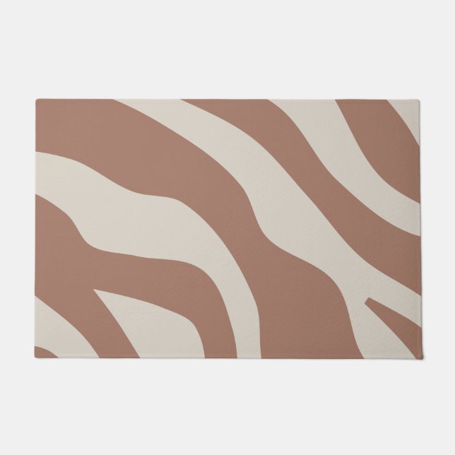 Retro Abstract Mocha Mousse 01 Doormat (Front)