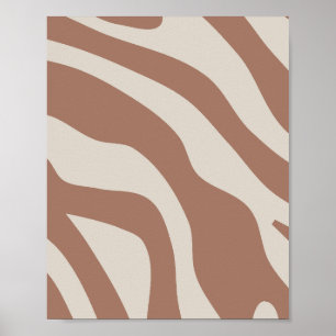 Retro Abstract Mocha Mousse 01 Poster