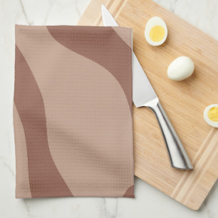 Retro Abstract Mocha Mousse 02 Tea Towel