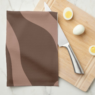 Retro Abstract Mocha Mousse 03 Tea Towel