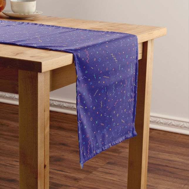 Retro Abstract Neon Pattern Medium Table Runner (In Situ)