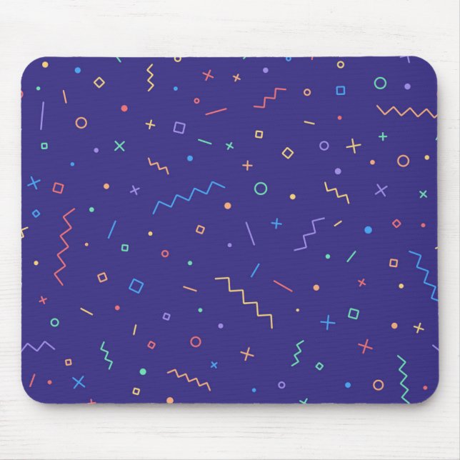Retro Abstract Neon Pattern Mouse Pad (Front)