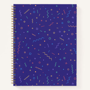 Retro Abstract Neon Pattern Notebook