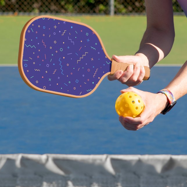 Retro Abstract Neon Pattern Pickleball Paddle (Insitu)