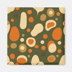 Retro Abstract Organic Shapes Pattern Magnet