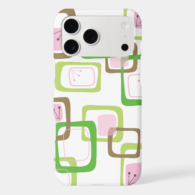 Retro Abstract Pastels Squares Mod Pattern Case (Back)