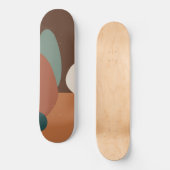 Retro abstract pattern brown skateboard (Front)