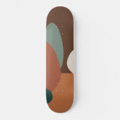 Retro abstract pattern brown skateboard (Front)