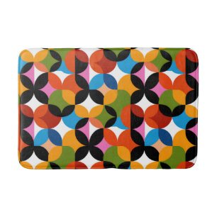 RETRO Abstract Pattern Colourful Mid Century Moder Bath Mat
