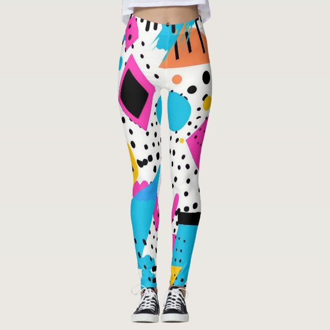 Retro Abstract Pattern Leggings (Front)