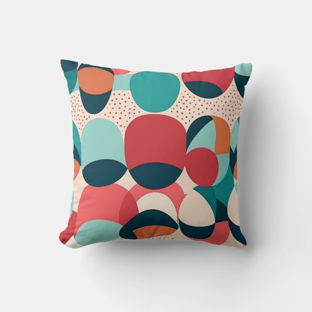 Retro Abstract Pebble Pillow (Front)
