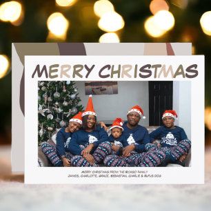 Retro Abstract Photo Merry Christmas Holiday Card