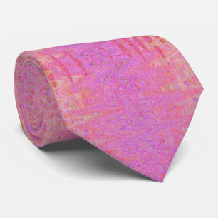 Retro Abstract Pink and Orange Squiggly Lines Tie